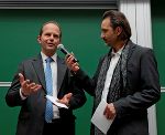 DI (FH) Andreas Gerstenmayer - Vorsitzender des Forschungsrat Steiermark - im Gespräch mit Moderator Gregor Withalm. © Helmut Lunghammer DI (FH) Andreas Gerstenmayer - Vorsitzender des Forschungsrat Steiermark - im Gespräch mit Moderator Gregor Withalm.